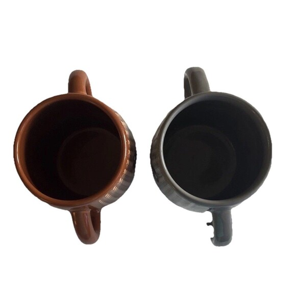 Sock Monkey Coffee Cocoa Mug Ceramic 16 oz Galerie Double Handle Cup Set of 2 - Picture 4 of 4